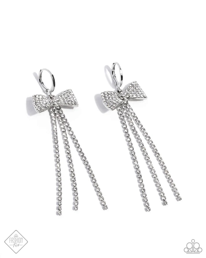 Dashing Daydream White Hoop Earrings Paparazzi Accessories
