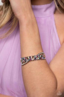 Timeless Trifecta Multi Rhinestone Hinge Bracelet Paparazzi Accessories