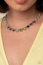 Load image into Gallery viewer, Kaleidoscope Charm Multi Rhinestone Necklace Paparazzi Accessories