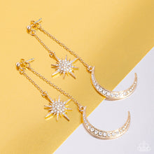 Load image into Gallery viewer, Stellar Showstopper Gold Post Earring Paparazzi Accessories