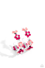 Load image into Gallery viewer, Strictly Springtime Orange Floral Hoop Earrings Paparazzi Accessories