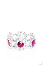 Load image into Gallery viewer, Pact of Petals Pink Rhinestone Floral Stretchy Bracelet Paparazzi Accessories