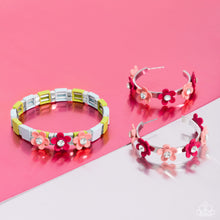 Load image into Gallery viewer, Strictly Springtime Orange Floral Hoop Earrings Paparazzi Accessories