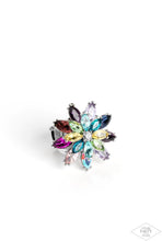 Load image into Gallery viewer, Am I GLEAMing Multi Rhinestone Floral Ring Paparazzi Accessories