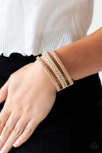 Load image into Gallery viewer, Rollin In Rhinestones Gold Bracelet Paparazzi Accessories