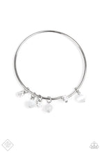 Load image into Gallery viewer, Marine Melody White Moonstone Hinged Bracelet Paparazzi Accessories