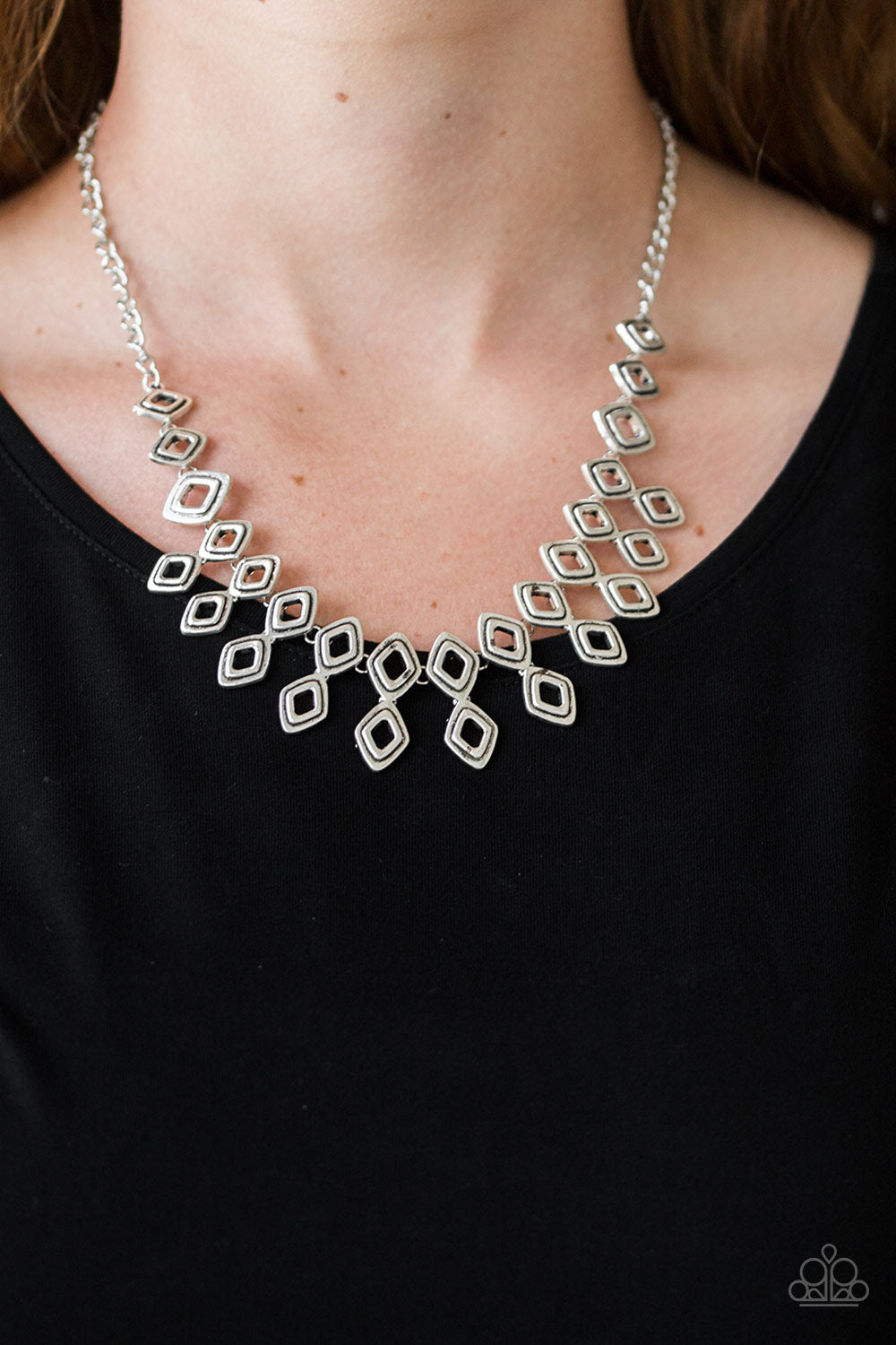 Geocentric Silver Necklace Paparazzi Accessories