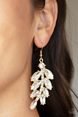Ice Garden Gala - Gold Earrings Paparazzi Accessories