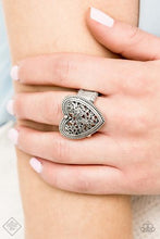 Load image into Gallery viewer, I Adore You Silver Heart Ring Paparazzi Accessories