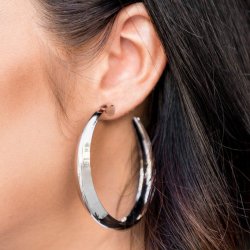 Lets Get Ready to Rumble Silver Hoop Earring Paparazzi Accessories