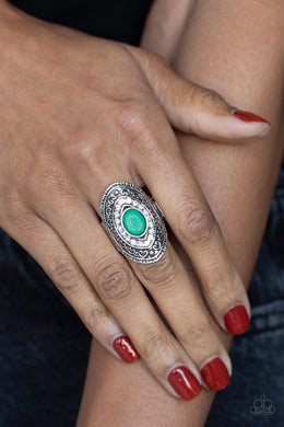 Entrancing Enchantment Green Ring Paparazzi Accessories
