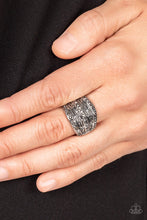 Load image into Gallery viewer, Stellar Stratosphere Silver Hematite Rhinestone Ring Paparazzi Accessories
