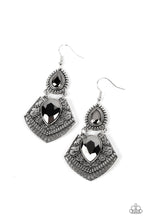 Load image into Gallery viewer, Royal Remix Silver Hematite Rhinestone Earrings Paparazzi Accessories