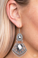 Load image into Gallery viewer, Royal Remix Silver Hematite Rhinestone Earrings Paparazzi Accessories