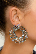 Load image into Gallery viewer, Firework Fanfare Multi Iridescent Rhinestone Post Earring Paparazzi Accessories