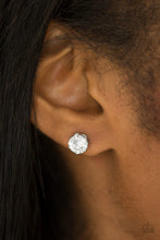 Load image into Gallery viewer, Just In TIMELESS White Rhinestone Earrings Paparazzi Accessories