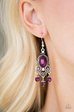 Load image into Gallery viewer, I Better Get GLOWing Purple Earring Paparazzi Accessories