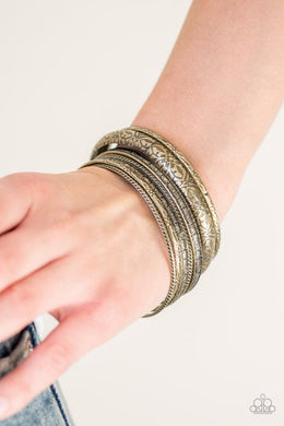 Hidden Groves Brass Bangle Bracelets Paparazzi Accessories