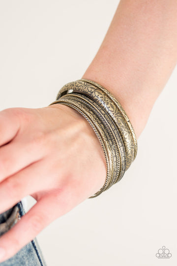 Hidden Groves Brass Bangle Bracelets Paparazzi Accessories