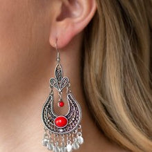Load image into Gallery viewer, Fiesta Flair Red Earring Paparazzi Accessories