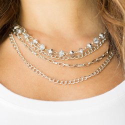 Extravagant Elegance Silver Necklace Paparazzi Accessories