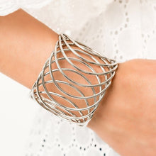 Load image into Gallery viewer, Dizzying Diva Silver Cuff Bracelet Paparazzi Accessories