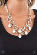 Load image into Gallery viewer, Show Stopping Shimmer White Necklace Paparazzi Accessories