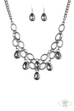 Load image into Gallery viewer, Show Stopping Shimmer Black Gunmetal Necklace Paparazzi Accessories
