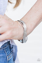 Load image into Gallery viewer, Wandering Waves Silver Cuff Bracelet Paparazzi Accessories