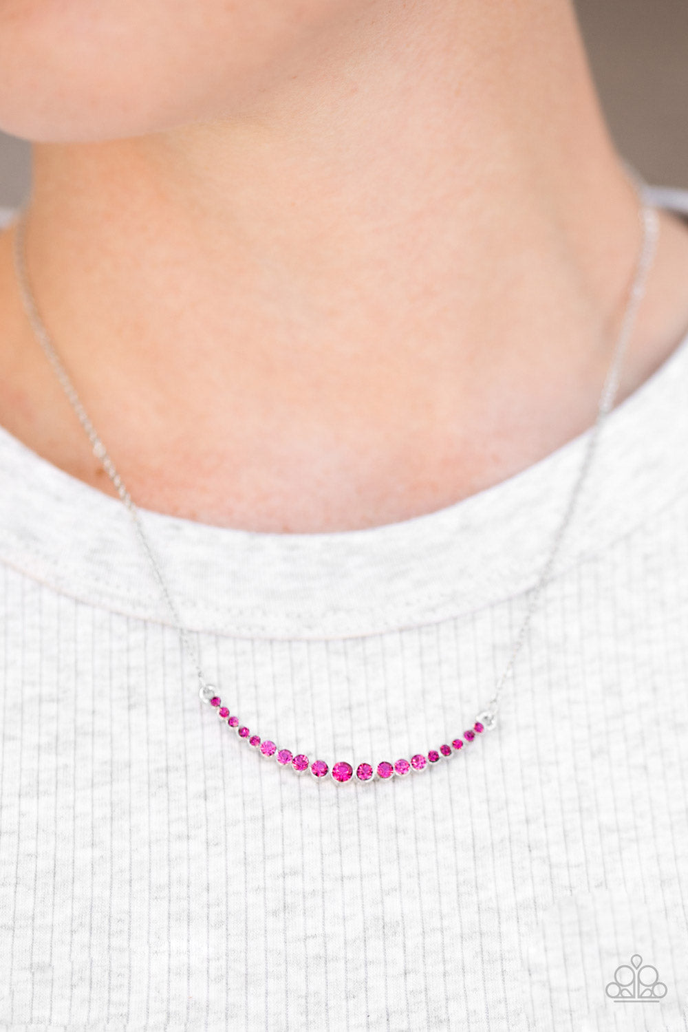 Rockin Rhinestones Pink Necklace Paparazzi Accessories
