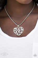 Load image into Gallery viewer, FILIGREE Your Heart With Love - Silver Necklace Paparazzi Accessories