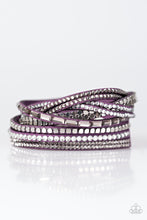 Load image into Gallery viewer, I Came To Slay - Purple Leather Double Wrap Bracelet Paparazzi Accessories