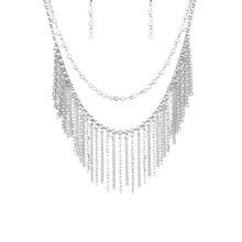 Load image into Gallery viewer, Fierce in Fringe Silver Necklace Paparazzi Accessories