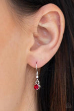 Load image into Gallery viewer, Sky Quest Red Rhinestone Feather Necklace Paparazzi Accessories