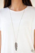 Load image into Gallery viewer, Sky Quest Red Rhinestone Feather Necklace Paparazzi Accessories