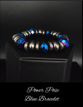 Load image into Gallery viewer, Power Pose Blue Oil Spill Stretchy Bracelet Paparazzi Accessories