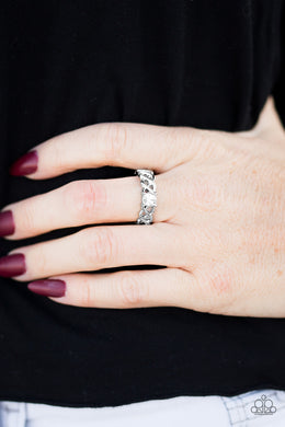 Cache Out White Rhinestone Ring Paparazzi Accessories