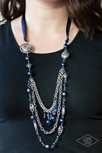 Load image into Gallery viewer, All The Trimmings Blue Necklace Paparazzi Accessories