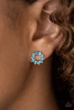 Load image into Gallery viewer, Richly Resplendent Blue Rhinestone Earring Paparazzi Accessories
