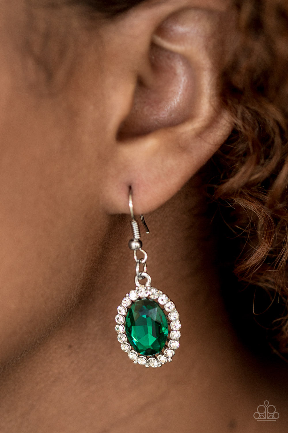 The FAME of the Game Green Earring Paparazzi Accessories