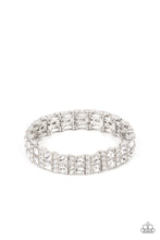 Load image into Gallery viewer, Mic Dropping Drama - White Rhinestone Stretchy Bracelet Paparazzi Accessories