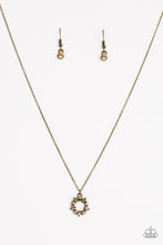 Load image into Gallery viewer, Always Kiss Me Goodnight Brass Heart Rhinestone Necklace Paparazzi Accessories