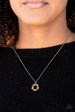 Load image into Gallery viewer, Always Kiss Me Goodnight Brass Heart Rhinestone Necklace Paparazzi Accessories