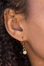 Load image into Gallery viewer, Always Kiss Me Goodnight Brass Heart Rhinestone Necklace Paparazzi Accessories