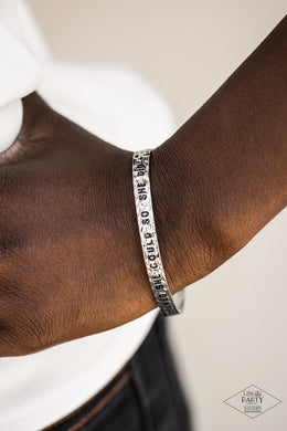 She Believed She Could Silver Cuff Bracelet Paparazzi Accessories