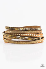 Load image into Gallery viewer, Once Upon A Showtime Brass Leather Wrap Bracelet Paparazzi Accessories
