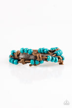 Load image into Gallery viewer, Bikinis and Boardwalks Blue Leather Urban Bracelet Paparazzi Accessories