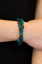 Load image into Gallery viewer, Bikinis and Boardwalks Blue Leather Urban Bracelet Paparazzi Accessories