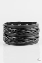 Load image into Gallery viewer, No Mercy Black Leather Urban Bracelet Paparazzi Accessories