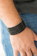 Load image into Gallery viewer, Nautical Nature Black Leather Urban Bracelet Paparazzi Accessories